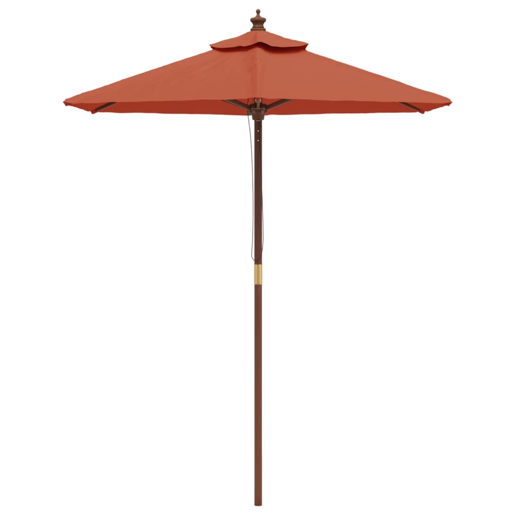 Vidaxl Parasol med trästol 196x231 cm terrakotta -färgad