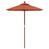 Vidaxl Parasol med trästol 196x231 cm terrakotta -färgad