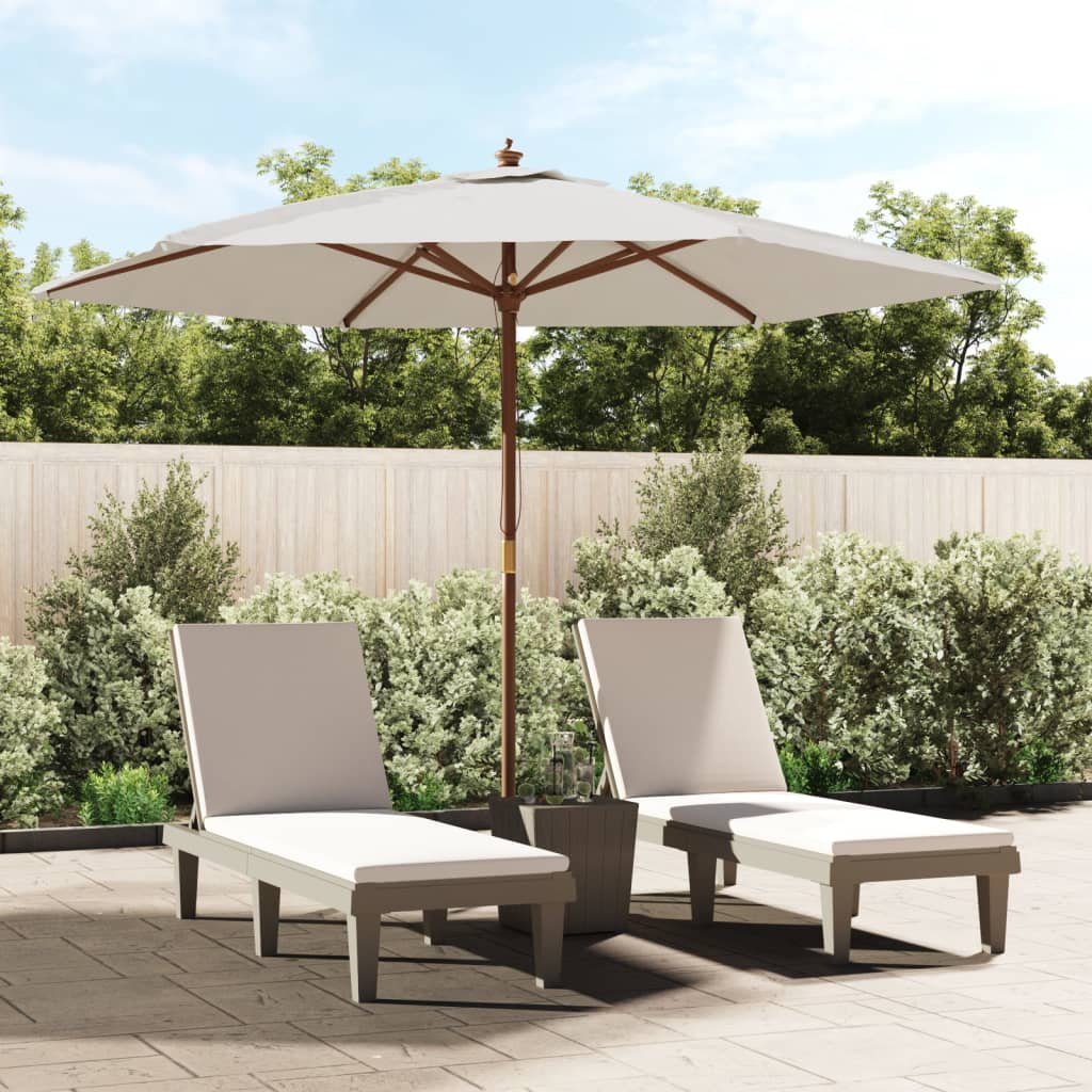 Vidaxx Sonnenschirm mit Holzmast 299x240 cm sandfarben
