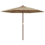 Vidaxl Parasol z drewnianym słupem 299x240 cm taupe