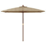 Vidaxx Sonnenschirm mit Holzmast 299x240 cm taupe
