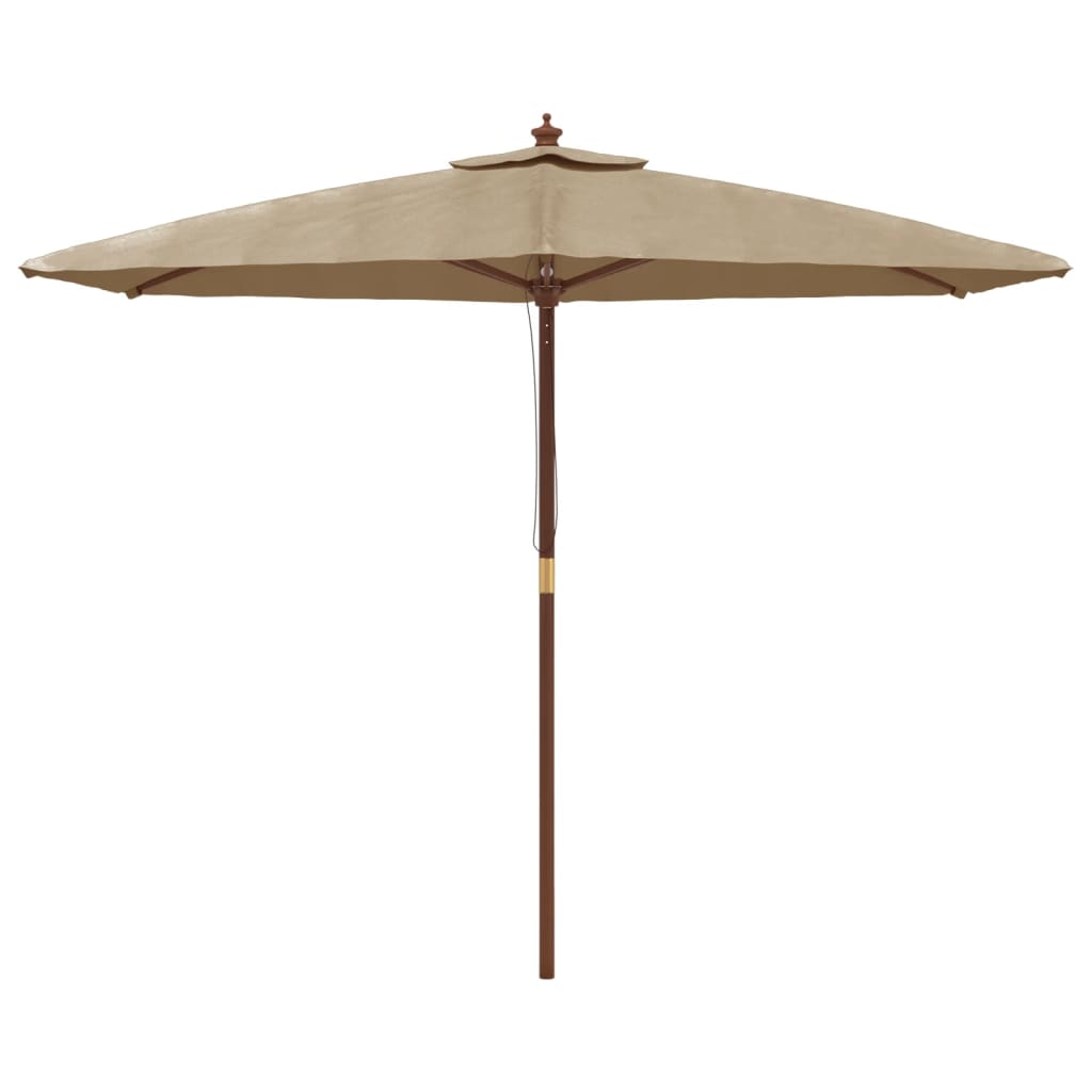 Vidaxl Parasol z drewnianym słupem 299x240 cm taupe