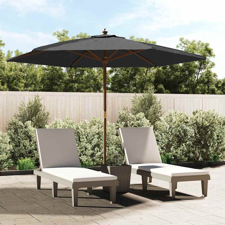 Vidaxx Sonnenschirm mit Holzstange 299x240 cm schwarz