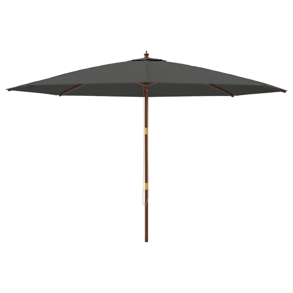 Vidaxl parasol met houten paal 400x273 cm antracietkleurig