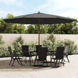 Vidaxl parasol met houten paal 400x273 cm antracietkleurig