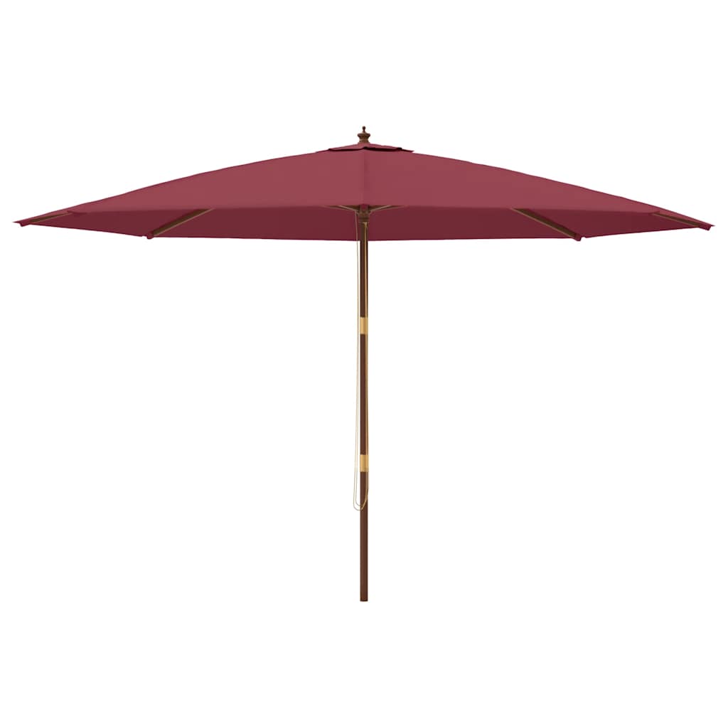 Vidaxl parasol met houten paal 400x273 cm bordeauxrood