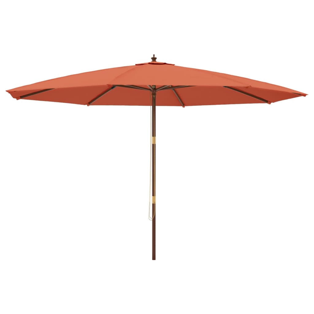Vidaxl parasol met houten paal 400x273 cm terracottakleurig