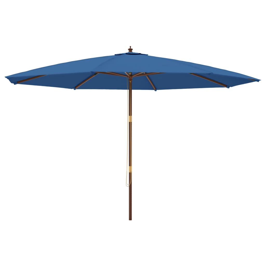 Vidaxl parasol met houten paal 400x273 cm azuurblauw