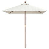 Vidaxl parasol met houten paal 198x198x231 cm zandkleurig