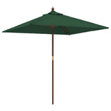 VidaXL Sonnenschirm mit Holzstange 198x198x231 cm grün