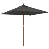 VIDAXL -Parasol mit Holzstangen 198x198x231 cm Anthrazit -gelöscht