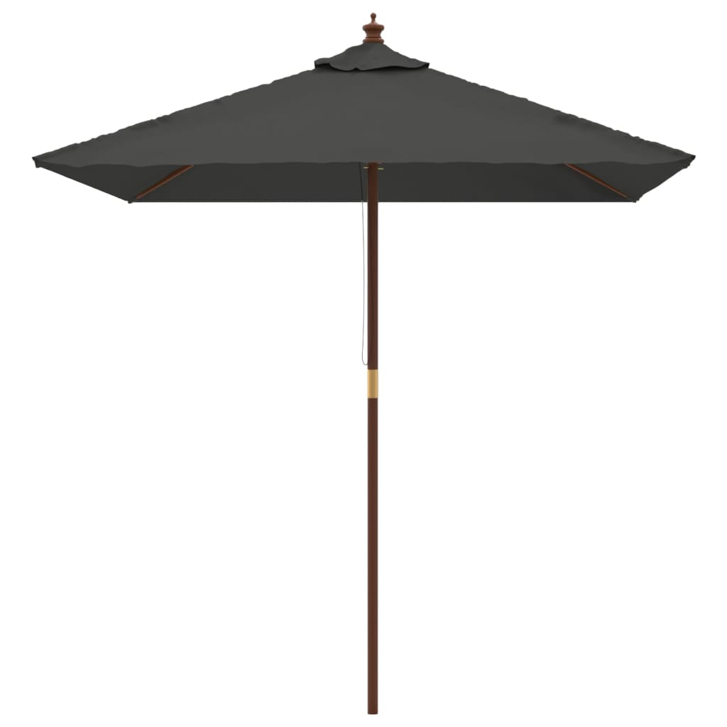 VIDAXL -Parasol mit Holzstangen 198x198x231 cm Anthrazit -gelöscht