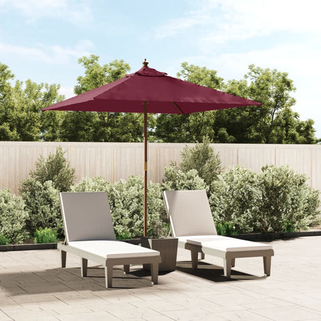 VidaXL Sonnenschirm mit Holzstange 198x198x231 cm burgunderrot