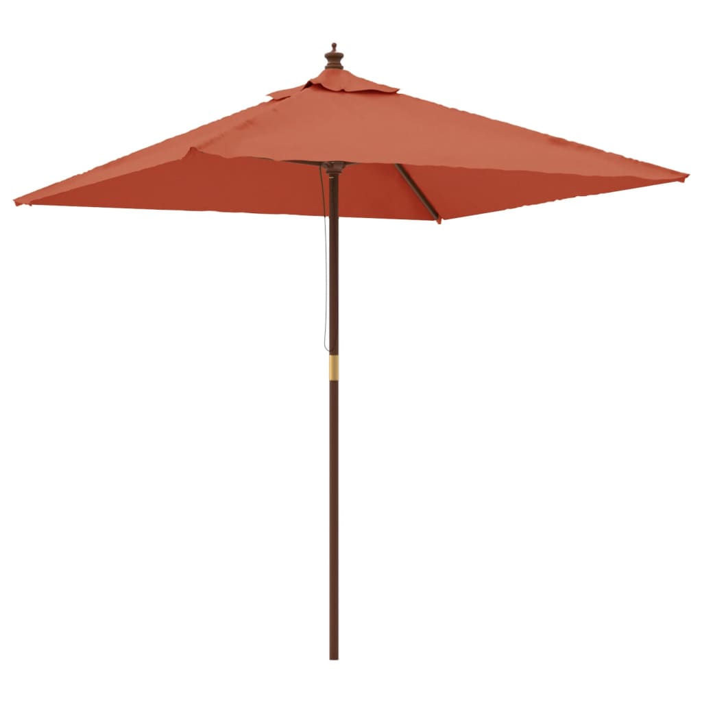 Vidaxl Parasol z drewnianym słupem 198x198x231 cm Terracotta -colored