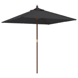 Vidaxl -parasol med trepol 198x198x231 cm svart