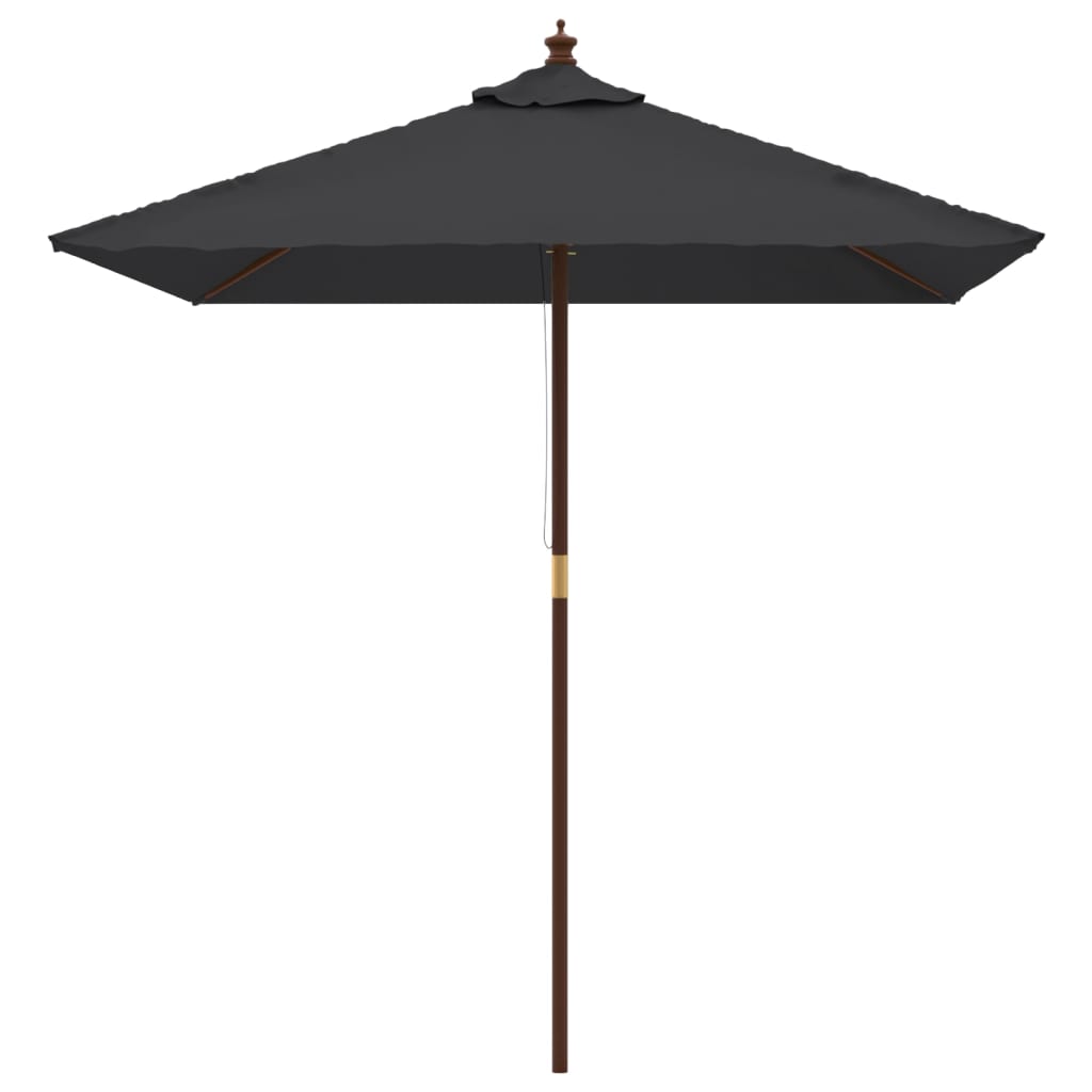 Vidaxl -parasol med trepol 198x198x231 cm svart