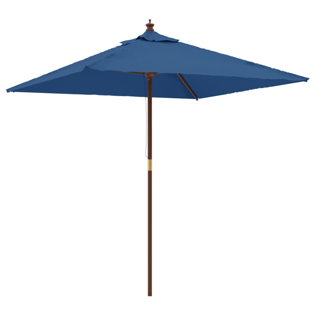 Vidaxl Parasol with wooden pole 198x198x231 cm azure blue