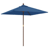 Vidaxl parasol met houten paal 198x198x231 cm azuurblauw