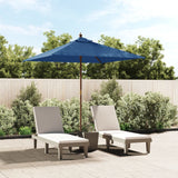 Vidaxl parasol avec poteau en bois 198x198x231 cm bleu azure