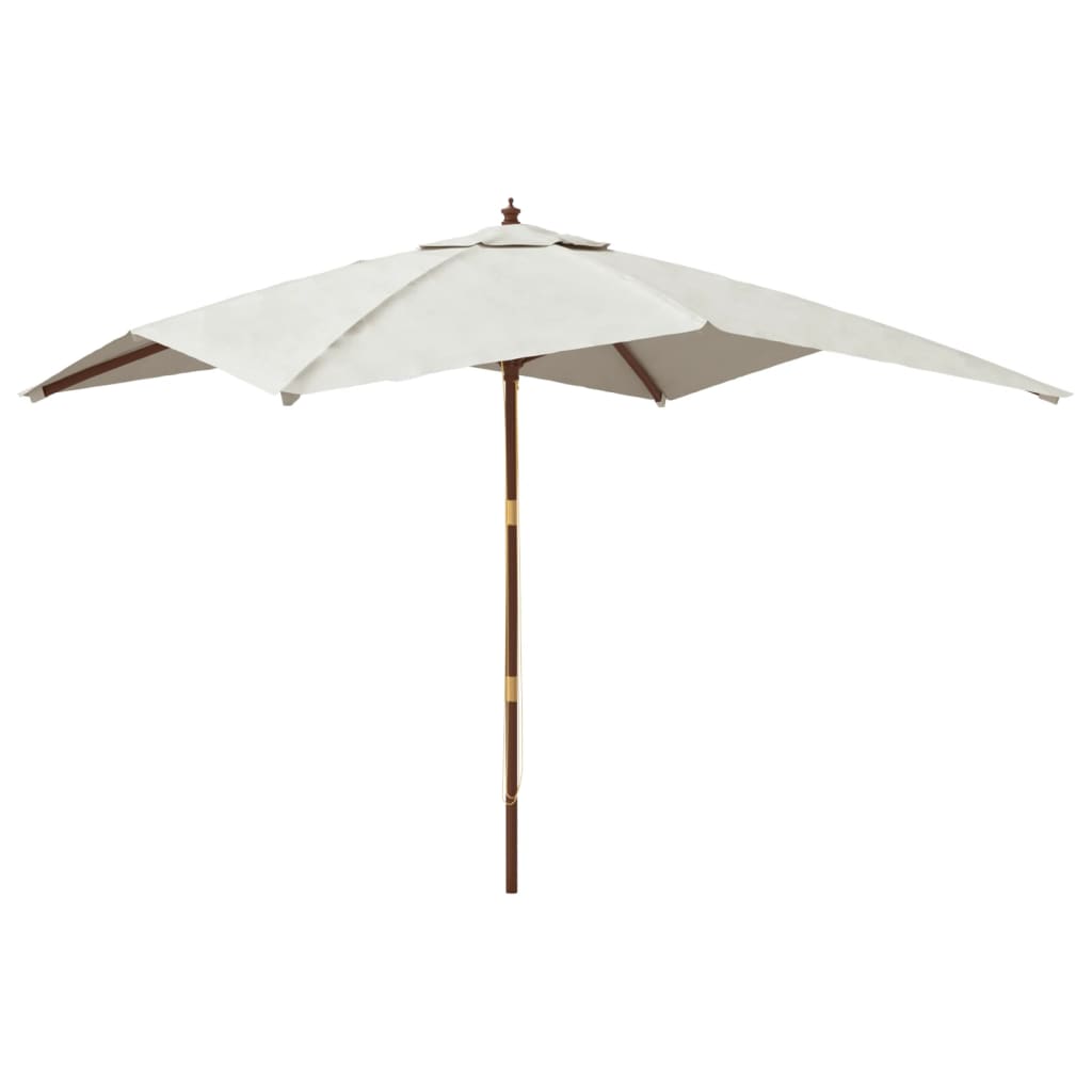 Vidaxl -parasol med træpol 300x300x273 cm sand -farvet