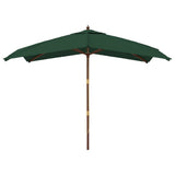 Vidaxx Sonnenschirm mit Holzstange 300x300x273 cm grün