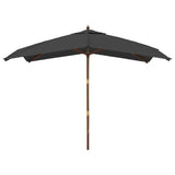 Vidaxl -parasol med træpol 300x300x273 cm anthracit -farvet