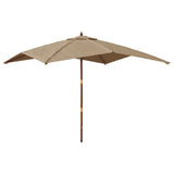 Vidaxl -parasol med træpol 300x300x273 cm taupe