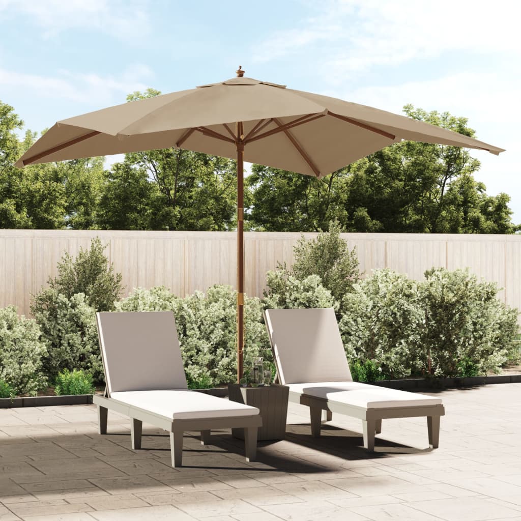Vidaxx Sonnenschirm mit Holzstange 300x300x273 cm Taupe