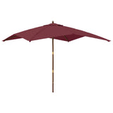 Vidaxl parasol s dřevěným pólem 300x300x273 cm bordeaux červená