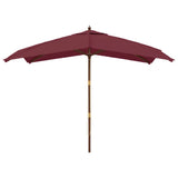VidaXL Sonnenschirm mit Holzstange 300x300x273 cm Burgunderrot