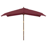 Vidaxl parasol s dřevěným pólem 300x300x273 cm bordeaux červená