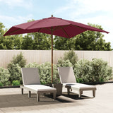 Vidaxl parasol s dřevěným pólem 300x300x273 cm bordeaux červená