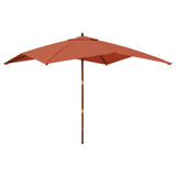 Vidaxl Parasol med trästol 300x300x273 cm terrakotta -färgad