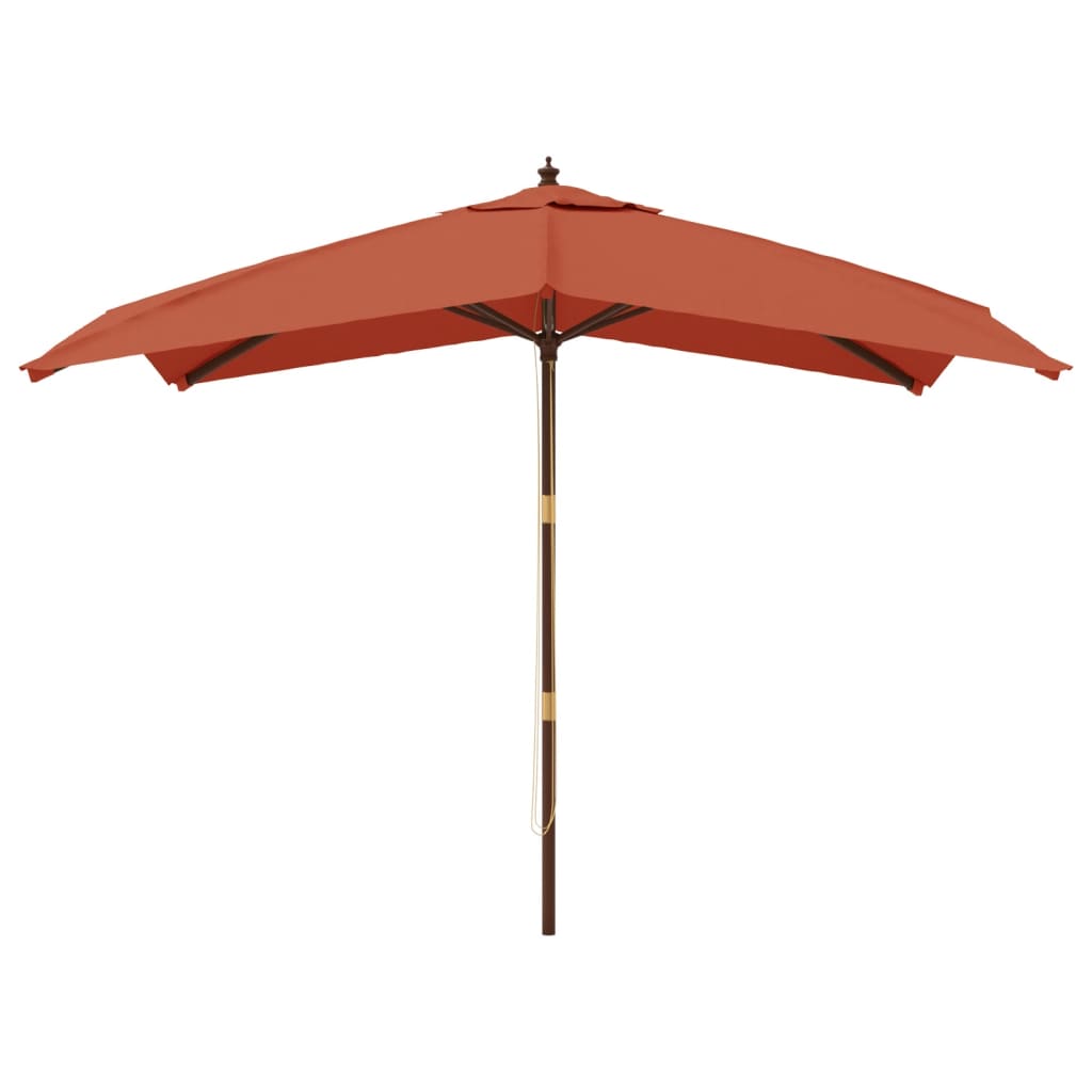 Vidaxl Parasol med trästol 300x300x273 cm terrakotta -färgad