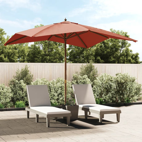 Vidaxx Sonnenschirm mit Holzmast 300x300x273 cm terrakottafarben