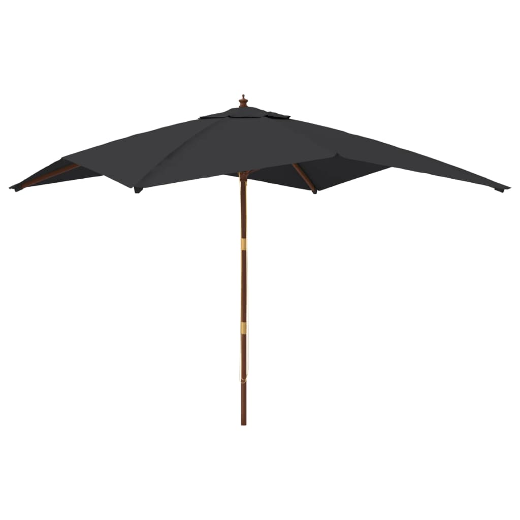 Vidaxl -Parasol mit Holzstange 300x300x273 cm Schwarz