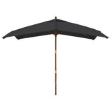 Vidaxx Sonnenschirm mit Holzstange 300x300x273 cm schwarz