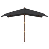 Vidaxl -Parasol mit Holzstange 300x300x273 cm Schwarz