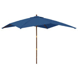 BIDAXL PARASOL MED TRÄST 300X300X273 CM AZURE BLÅ