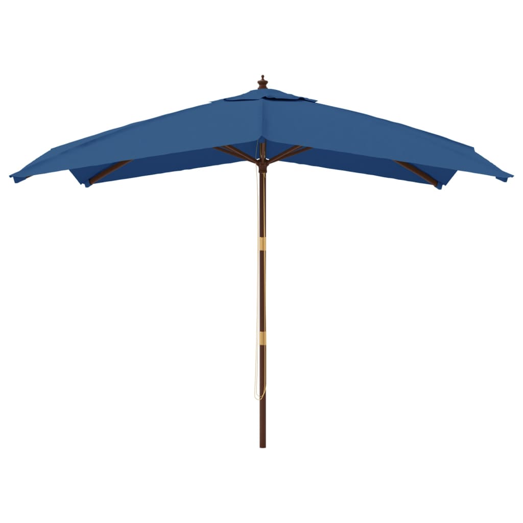 BIDAXL PARASOL MED TRÄST 300X300X273 CM AZURE BLÅ