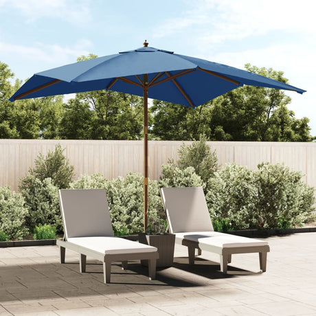 Vidaxx Sonnenschirm mit Holzstange 300x300x273 cm azurblau