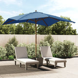 BIDAXL PARASOL MED TRÄST 300X300X273 CM AZURE BLÅ