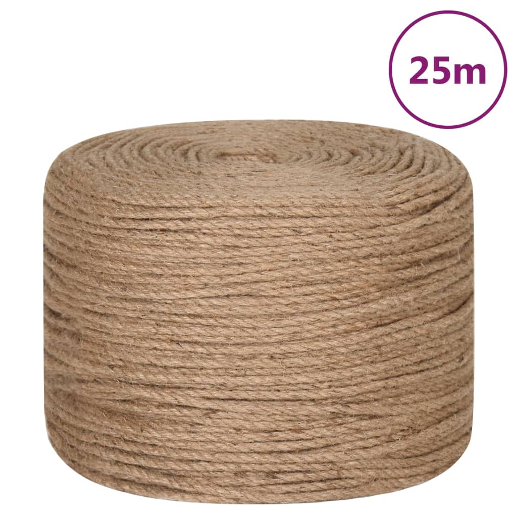 Vidaxl rep 25 m lång 6 mm tjock jute