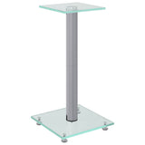 Vidaxl-Lautsprecherständer, 2 Stück, 1 Säule, gehärtetes Glas, silberfarben