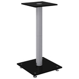 Vidaxl-Lautsprecherständer, 2 Stück, 1 Säule, gehärtetes Glas, Schwarz und Silber