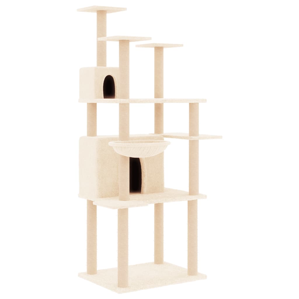 Vidaxl Katzenmöbel mit Sisal-Kratzstämmen 166 cm cremefarben
