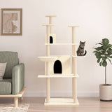 Vidaxl Katzenmöbel mit Sisal-Kratzstämmen 166 cm cremefarben