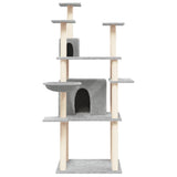 Vidaxl Katzenmöbel mit Sisal-Kratzstämmen 166 cm hellgrau