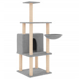 Vidaxl Katzenmöbel mit Sisal-Kratzstämmen 132 cm hellgrau