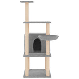 Vidaxl Katzenmöbel mit Sisal-Kratzstämmen 132 cm hellgrau